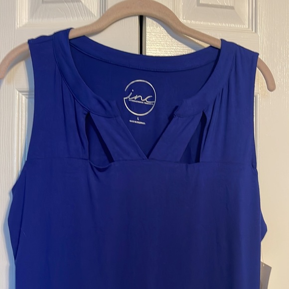 NWT INC International Concepts sleeveless shirt in royal blue size Large - Picture 2 of 8